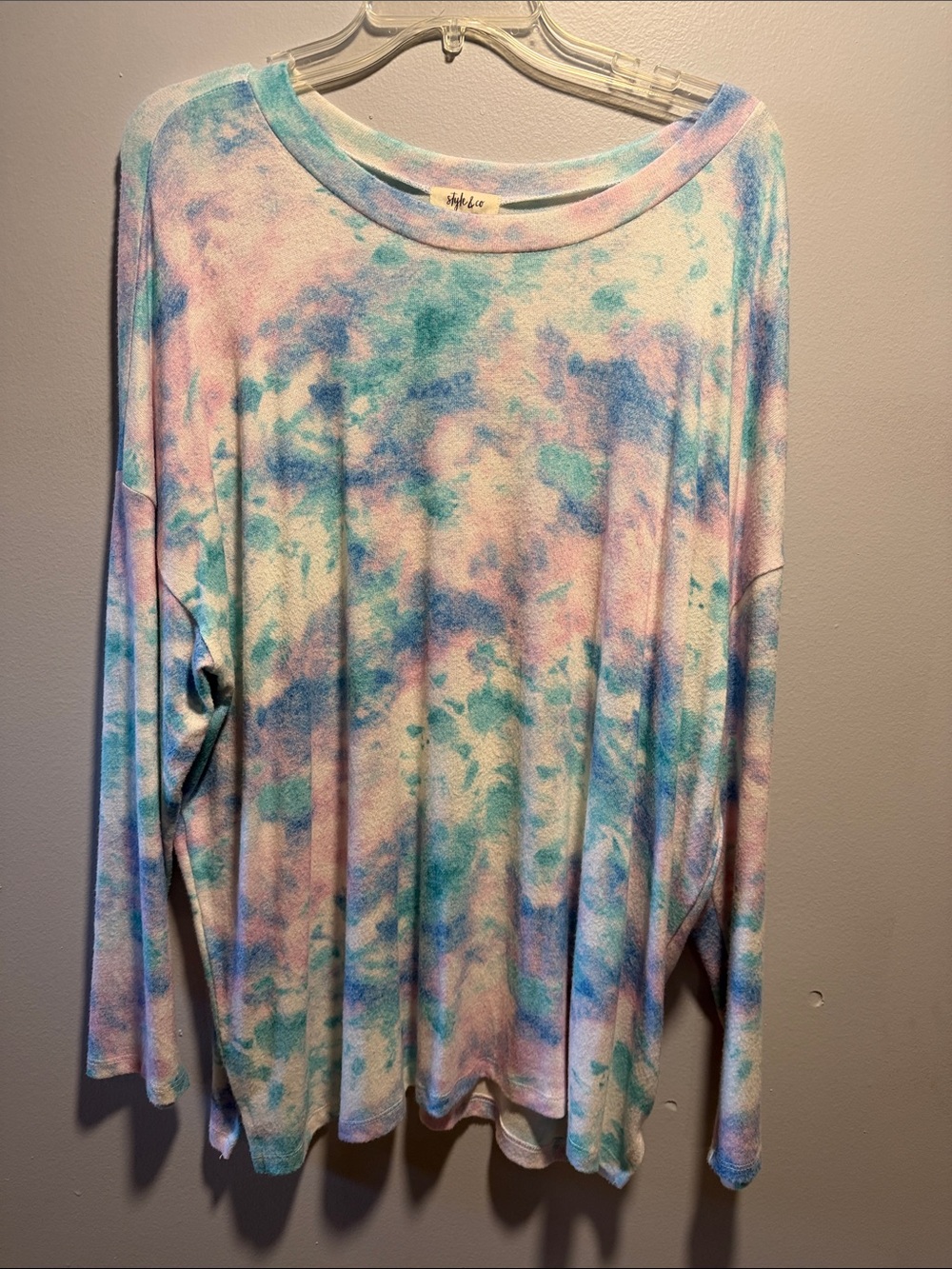 Tie-Dye Pastel Long Sleeve Top - Multicolor sweater